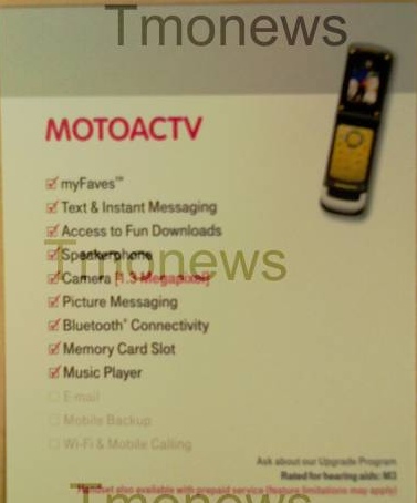 Motorola MOTOACTV W450 for T-Mobile