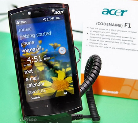 Acer F1 SnapDragon Windows Mobile 6.5 Phone