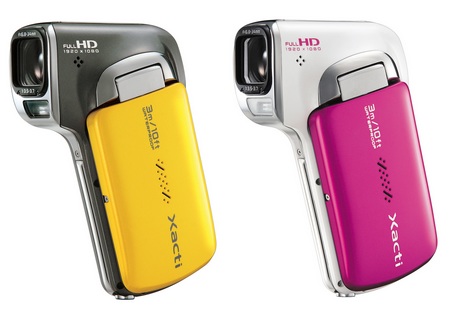 Sanyo Xacti DMX-CA100 Waterproof Full HD Dual Camera yellow pink