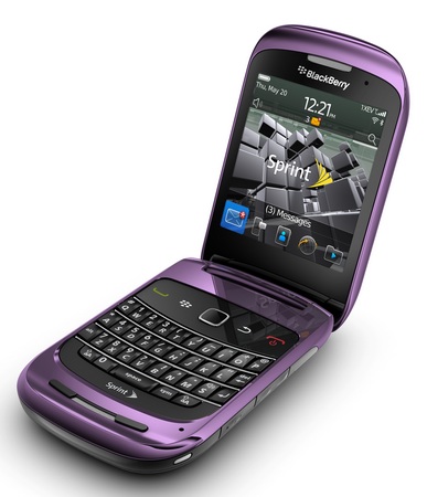 Sprint BlackBerry Style 9670 Clamshell Smartphone purple