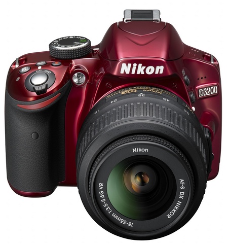 Nikon D3200 Entry-level DSLR Camera front red