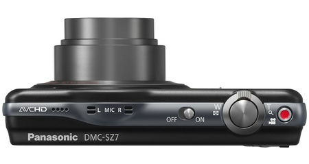 Panasonic LUMIX DMC-SZ7 10x zoom slim camera top