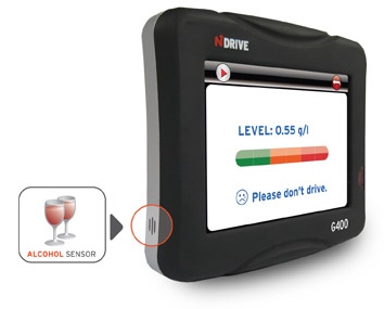 NDrive G400 with breathalyzer