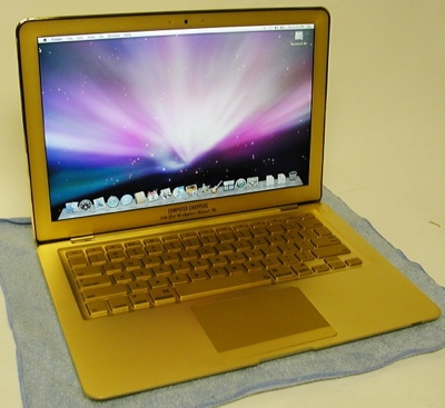 Apple Macbook Air in 24kt Gold & Sapphires