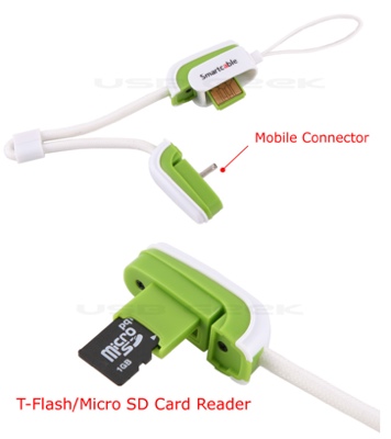 USB Smart Cable - Charger / MicroSD Card Reader Combo