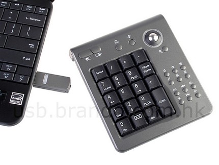 Wireless Number Keypad with Tracking Ball