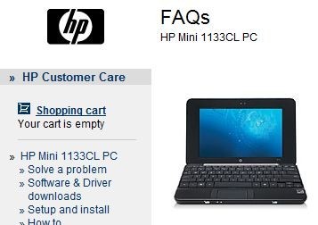 HP Mini 1100 series Netbooks