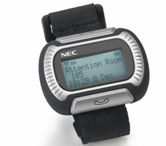 NEC M155 Messenger Watch Phone for healthcare and hospitality