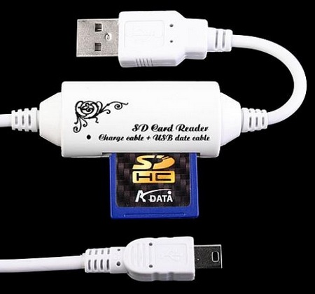 2-in-1 USB SD Card Reader Cable