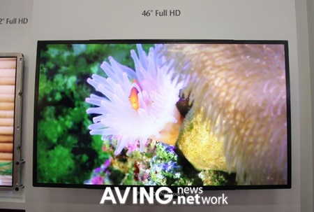 AUO 46-inch LCD HDTV is just 9.8mm thick front