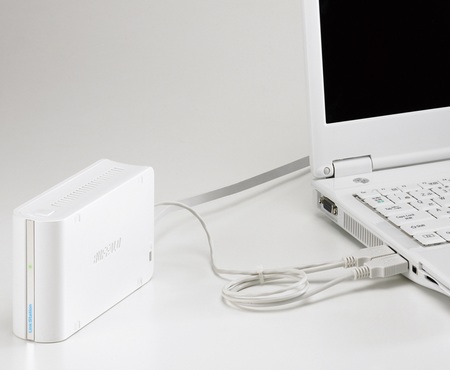 Buffalo LinkStation LS-S500L Portable NAS with notebook