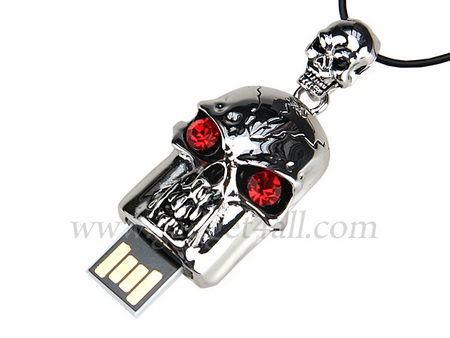 Jewel Skull Necklace USB Drive