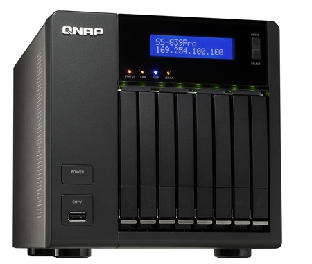 QNAP SS-839 Pro Turbo NAS has 8 bays