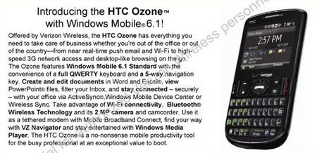 Verizon HTC OZone QWERTY Phone Leaked