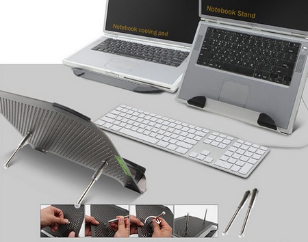 cRadia Minifit XL Notebook Stand with Movable Fan legs