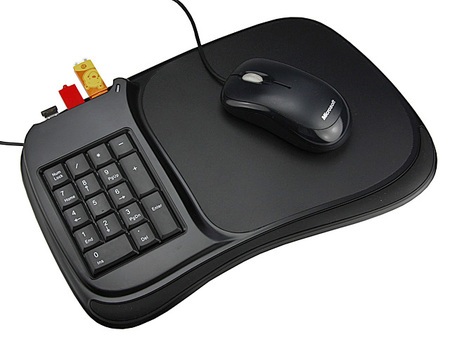 3-in-1 Mouse Pad with USB Hub and Numeric Pad