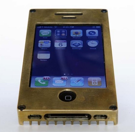 EXOvault Solid Metal Case for iPhone brass