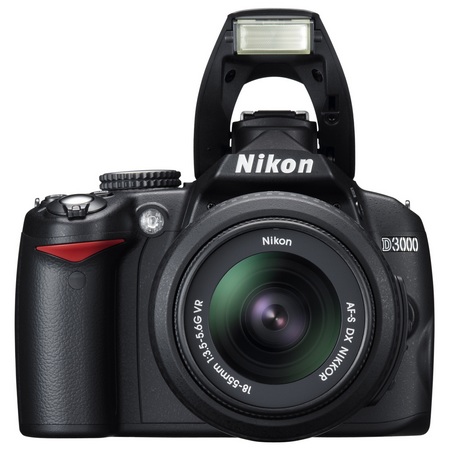 Nikon D3000 Entry-Level DSLR Camera front flash