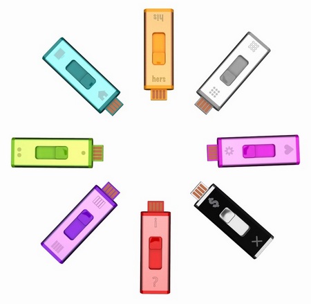 Quirky Split Stick double-sided USB drive colors