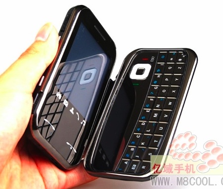 Nokla E97 Stylish Knock-off Phone on hand