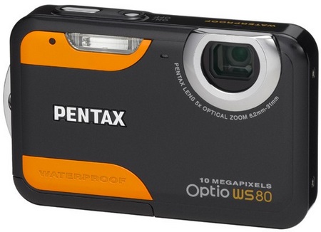 Pentax Optio WS80 Waterproof Digicam black orange