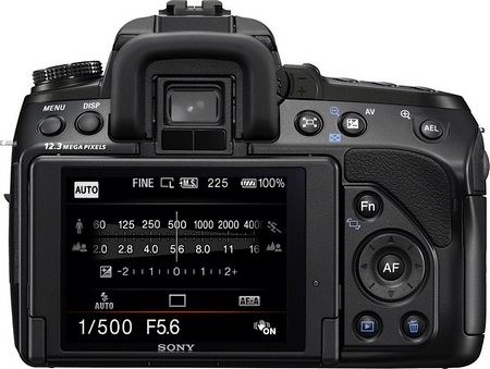 Sony Alpha a500 DSLR back