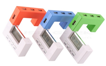 USB Hub-Alarm Clock Combo rotated