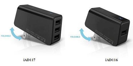 iLuv iAD117 and iAD116 USB Power Adapters