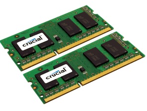 Crucial 1GB and 2GB DDR3-1333MHz SODIMM Modules