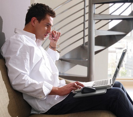 Logitech Portable Lapdesk N315  in use