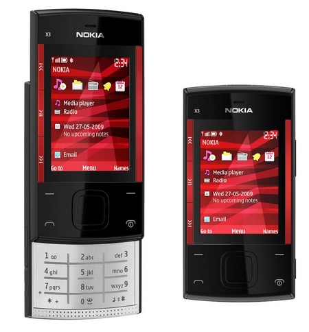 Nokia X3 Slider Phone Red black