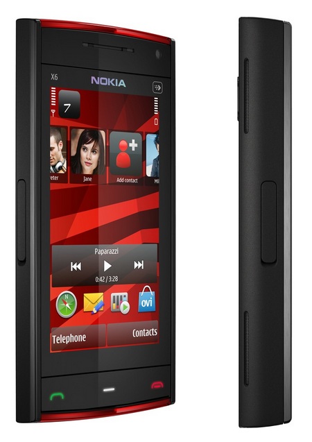 Nokia X6 Touchscreen Phone Red Black