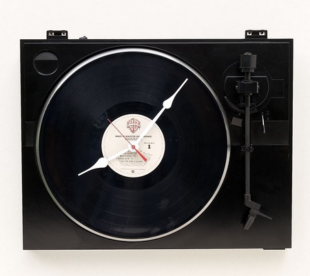 Recycled Fischer Turntable Clock