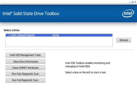 Intel Solid-State Drive Toolbox with SSD Optimizer