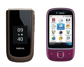 T-Mobile Tap and Nokia 3711 mobile phones