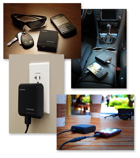 Technocel PowerPak Portable Battery and Home Charger 2-in-1 in use