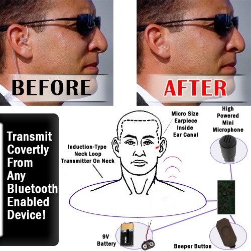 Brickhouse Invisible Bluetooth Spy Headset use 1