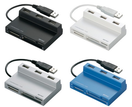 Buffalo-Kokuyo BSCRA48HU2 Card Reader USB Hub Combo