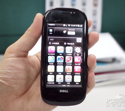 Dell Mini 3 Android Phone on hand