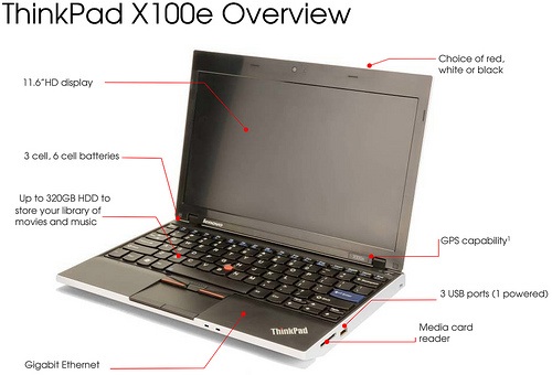 Lenovo ThinkPad X100e overview 1