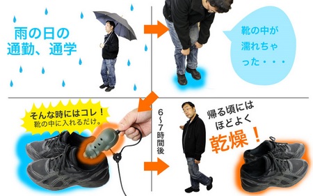 Thanko USB Shoe Dryer usage