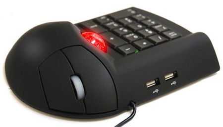 3-in-1 Mouse Combo - a Trackball mouse, a Numeric keypad, a USB hub