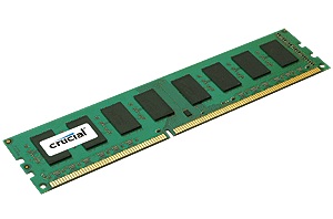 Crucial 4GB DDR3-1333MHz non-ECC UDIMM memory modules