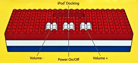 Lego Block iPod Speaker Dock buttons