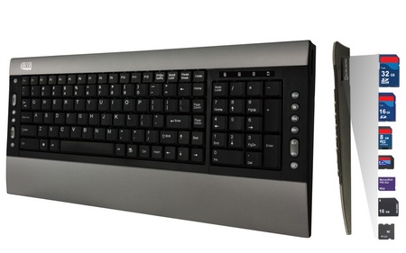 Adesso SlimMedia Pro AKB-520UB Keyboard with built-in Card Reader