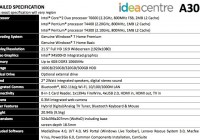 Lenovo IdeaCentre A300 All-in-one PC Specs