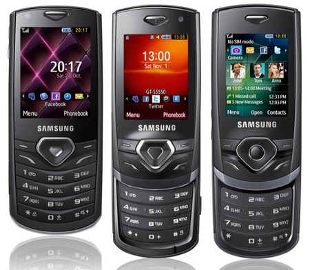 Samsung Shark S5350, S5550 and S3550 Mobile Phones