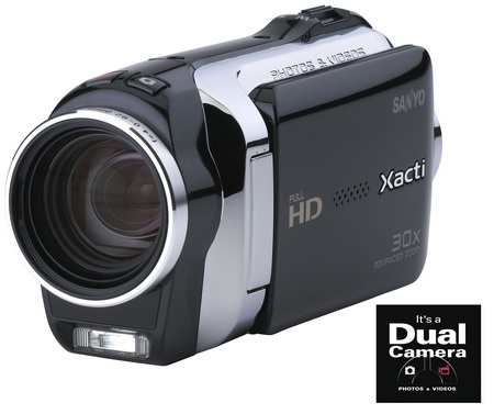 Sanyo Xacti VPC-SH1 Camcorder with 35mm wide angle and 30x zoom