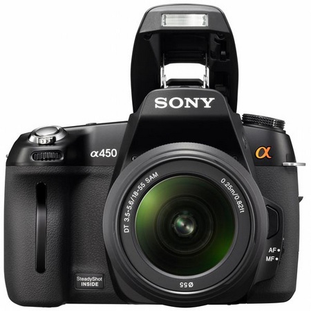 Sony Alpha a450 Digital SLR Camera flash on