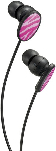 JVC HA-FXP3 Designed For Fashionista in-ear headphones pink zebra stripe